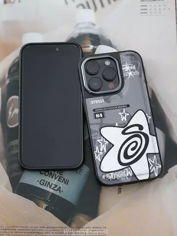 STUSSY Trendy Fashionable  Phone Cases Covers Synthetic Leather   iPhone 15, iPhone 14, iPhone 13, iPhone 12