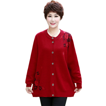 Fat mother adds fat 200jin [Jin is equal to 0.5 kg] thick sweater cardigan jacket
