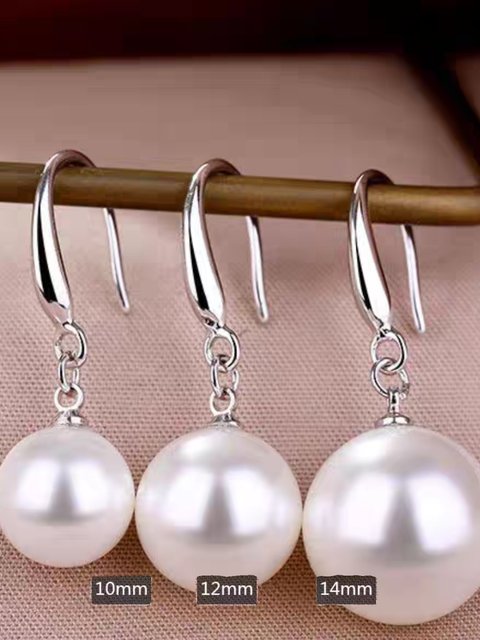 Pearl Earrings Pandora CZ Pearl Drop Earrings - Sterling Silver 925, Dangle Earrings For Wedding, Party, Gift CWWZircons Bridal Jewelry-1030466