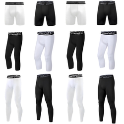 Basketball Compression Pants, Three-Quarter Length, Quick-Drying, High Elasticity, Fitness Training Sports Base Layer, Unisex Compression Gear, American Style