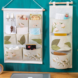 Storage Hanging Bag Behind the Door @ Lily of the Valley Fabric Wall-Mounted Phone Holder Dormitory Essentials Bedside Wardrobe Hanging Pouch