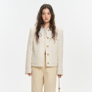 
King Prince spring new Korean style high-end fashion daughter Xiaoxiang style braided tweed short jacket