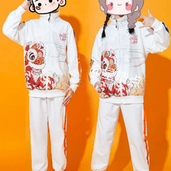 Customized class uniforms for primary school students, sweatshirts, windbreakers, jackets, sports games, children's kindergarten three-piece set, autumn and winter printed logo