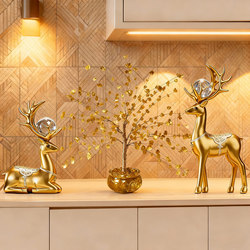 Fortune Deer Ornament for Living Room, Home Entrance, Tv Cabinet, Wine Cabinet Decoration, Light Luxury, High-End Housewarming Gift