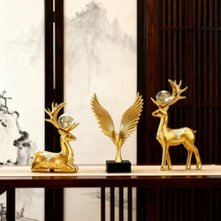 A Deer Brings Wealth and Prosperity, a Light Luxury High-End Decorative Piece for the Entrance, Home, Wine Cabinet, Tv Cabinet, Decoration, Gift