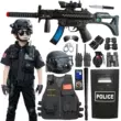 Trẻ em lực lượng đặc biệt Bộ súng đồ chơi bé trai quân phục mô phỏng ngoài trời CS SWAT quần áo dài tay nhỏ thiết bị cảnh sát quần lót bé trai Khác