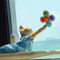 Cat Toy Suction Cup Spinner, Self-Entertainment Boredom Buster, Cat and Dog Energy-Consuming Teaser Wand, Pet Supplies