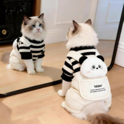 Cat Clothes for Winter, Cute Plush Fleece-Lined Warm Four-Legged Outfit, Golden Gradient Ragdoll Anti-Shedding Traction Clothing
