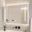 gương vô cực Gỗ chắc chắn thông minh gương phòng tắm tủ treo tường phòng tắm gương phòng tắm nhà vệ sinh gương có giá để đồ có khóa bảo quản gương lavabo Gương