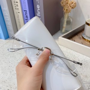 
Wang Yibo's same Cro core style rimless pure titanium glasses frame for men and women, high-end myopia, customized degree astigmatism