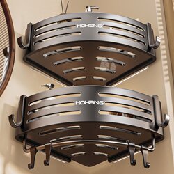 Bathroom Storage Rack, No-Drill Space Aluminum Bathroom Corner Basket, Wall-Mounted Storage Shelf for Toilet and Washroom