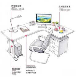 Corner Desk Simple Modern Desktop Computer Desk L-Shaped Office Desk Bedroom Home Student Study Corner Table