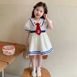 Girls' Dress Summer 2026 New Style Kidsren's Jk Preppy Style Dress Skirt Baby Girl Summer Dress Princess Dress