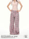 APEA pink plaid casual pants for women 2025 summer thin high waist loose slimming straight wide-leg trousers
