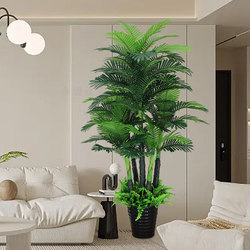 Artificial Money Tree Decorative Plant Indoor Fake Potted Plant Living Room Decoration Large Floor-Standing Green Plant Plastic Areca Palm Bonsai