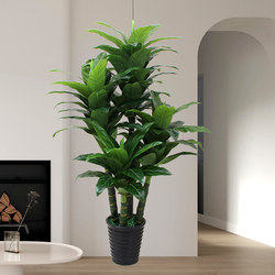 Indoor Artificial Flowers, Office Faux Greenery, High-End Luxury Living Room Large Floor-Standing Entrance Decoration, Money Tree Landscaping