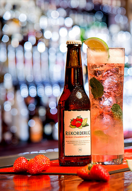 进口瑞可德林草莓西打果味啤酒果味浓郁