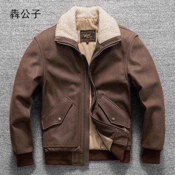 Ben Gongzi Fashion Casual First Layer Cowhide Genuine Leather Jacket Men's Cotton Short Lapel Jacket Winter Large Size Jacket