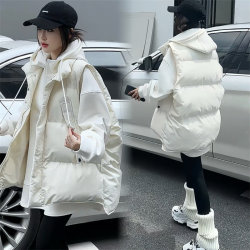 European Style down Cotton Vest for Women, Mid-Length, 2025 Autumn and Winter Hot Item, Stand Collar, Casual, Versatile, Warm Vest