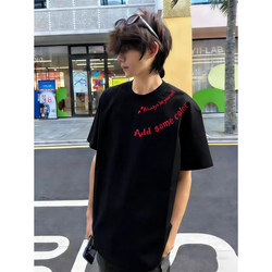 American High Street Style Heavyweight Pure Cotton Short-Sleeve T-Shirt for Men, 2026 New Summer Model, Youth Half-Sleeve Couple's Printed Top