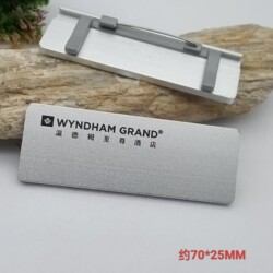 Winnemere Hotel Employee Badge Aluminum Name Tag Employee Id Card Front Desk Name Card Work Uniform Logo Badge Clip-On Name Tag Nameplate