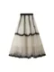 Heavy Industry Mesh Skirt New Polka Dot A-line Texture Blue Cake Long Skirt 8846 Print A-line Skirt Black