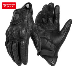 Modo Wolf All-Season Anti-Fall Retro Motorcycle Gloves, Genuine Leather Motorcycle Riding Gloves, Windproof and Warm, Spring and Summer Rider Equipment