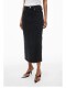 Foreign trade summer new button slit straight tube high-end washing-temperature denim skirt
