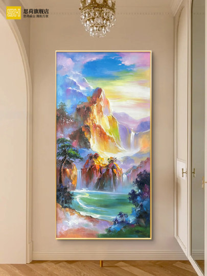 港の風景 水彩画 わるい 金色フレーム