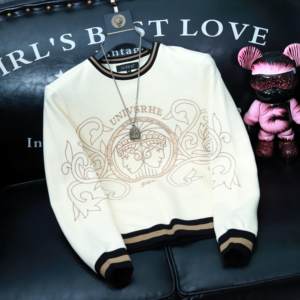 
BellerLee Zhouzhan high-end pullover round neck sweatshirt men's casual fashion embroidered cotton long-sleeved T-shirt