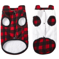 Winter pet clothes polar fleece thickened comfortable cotton velvet warm plaid corgi dog dog cotton clothing pet clothing