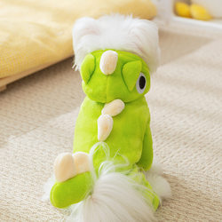 Cute little dinosaur transforms into puppy clothes, autumn and winter flannel warm teddy panda cat pet clothing