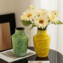 French retro oil painting style ceramic vase ornaments