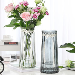Minimalist Creative Glass Vase Color Transparent Water Raising Rich Bamboo Raising Rose Vase Living Room Decorative Ornaments