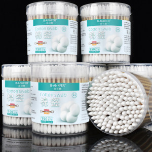 
Medical double-headed cotton swabs for disinfection of medical supplies and cosmetic cotton swabs for ears, disposable cotton swabs