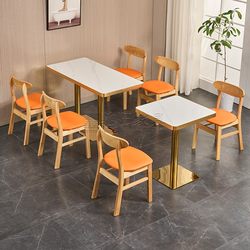 Noodle Shop Restaurant Slate Milk Tea Shop Table and Chair Combination Western Restaurant Dessert Shop Snack Barbecue Burger Shop Dining Table and Chairs