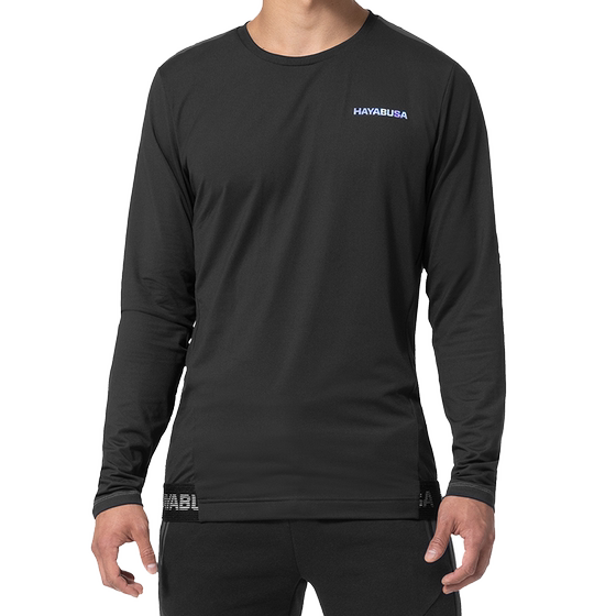 Hayabusa motion sports T -shirt fast dry training fitness long -sleeved high bombs slim men's autumn and winter models

