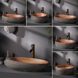 Countertop Basin Wash Basin Ceramic Art Retro Wash Basin Home Bathroom American Wash Basin Outdoor