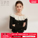 White Deer Amazing Wooden Ear, Shoulder Shirt 2025 Spring New Temperament Slim Slim Strang Long Sleeping Shirt Female
