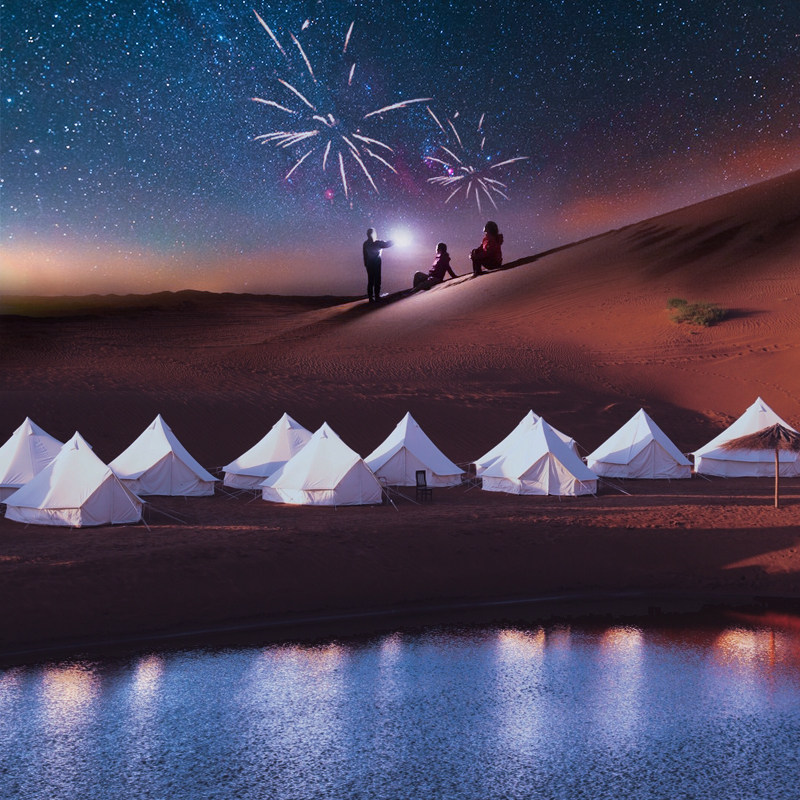 五湖穿越●银川中卫两日游腾格里沙漠露营沙坡头66号公路国庆亲子