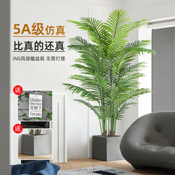 Artificial Trees and Green Plants, High-End Luxury Plant Landscaping, Indoor Potted Decorations, Faux Flowers, Areca Palm, Artificial Flower Trees