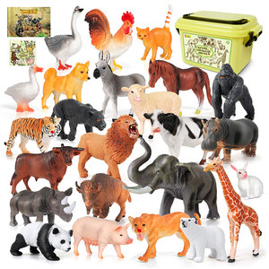 
Children's animal model simulation toy boy and girl baby early education cognitive elephant crocodile lion safari park