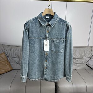 
American style ~ retro washing nostalgia! Foreign trade men's autumn versatile casual lapel long-sleeved denim shirt jacket