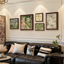 Medieval-Style Living Room Decorative Painting, French Retro Oil Painting, Hanging Painting on the Background Wall Behind the Sofa, Dining Room Combination Mural