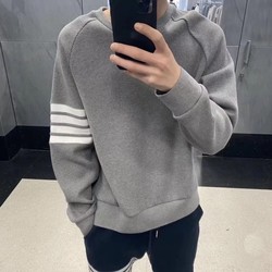 Tuma Tb Waffle Knit Crew Neck Long Sleeve Pullover Pure Cotton Sweatshirt Loose Four-Bar Zipper Top and Pants Set