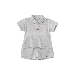 Boys summer suit 2026 new children's clothes summer baby boy summer clothes boy polo shirt short-sleeved children's clothing trendy