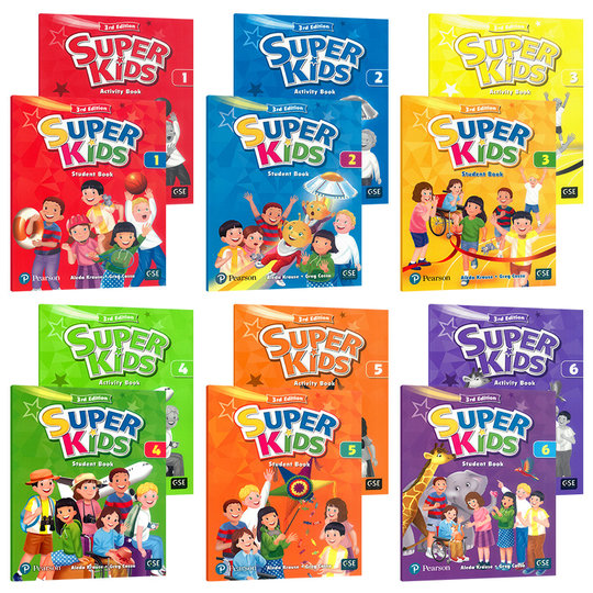 Super Kids 1 2 3 4 5 6 英語教科書6冊セットPearson