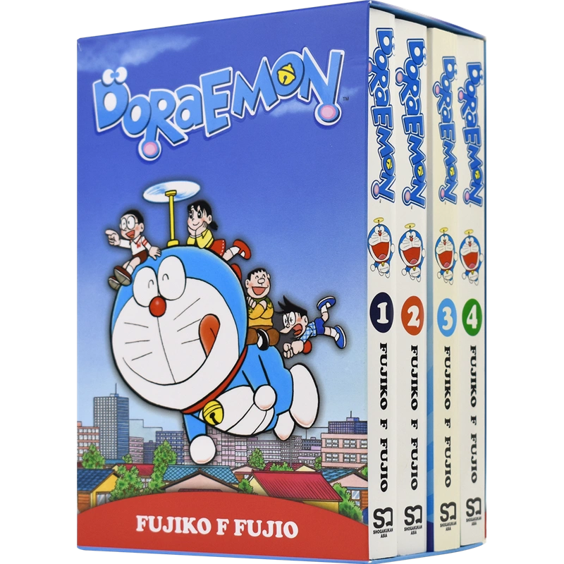 自营】Doraemon 哆啦A梦4册盒装机器猫小叮当经典儿童英语读物6-9岁童年 