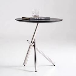 Italian-Style Minimalist Sofa Side Table, Light Luxury Stainless Steel Corner Table, Hotel Living Room Small Coffee Table, High-End Meeting Cafe Table