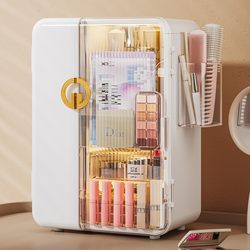 Large-Capacity Cosmetics Storage Box, High-End Dressing Table, Skin Care Product Storage Box, Dust-Proof Lipstick and Jewelry Storage Rack